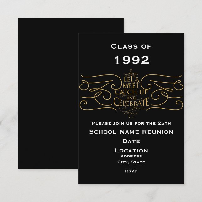 School Reunion Design, elegant stil Inbjudningar (Fram/baksida)