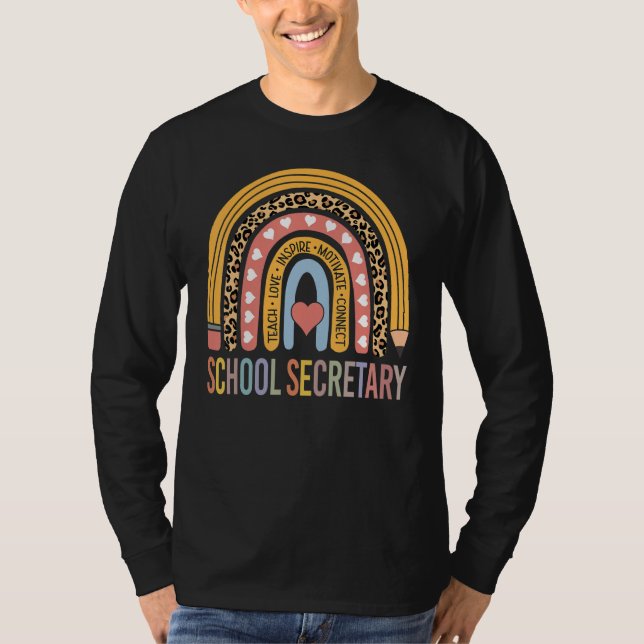 School Secretary 100th Day Of School School Clerk  T Shirt (Framsida)