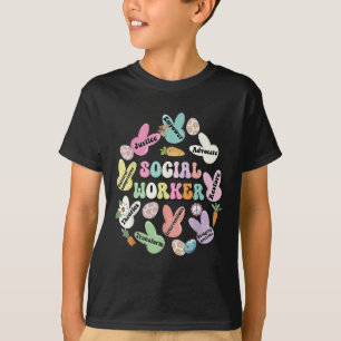 School Social Worker Bunny Funny Påsk Hoppy Soci T Shirt