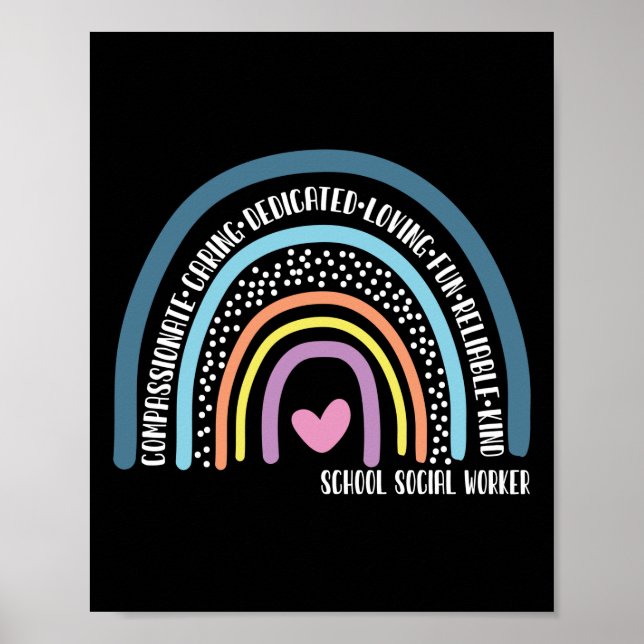 School Social Worker Compassionate Caring Poster (Framsidan)