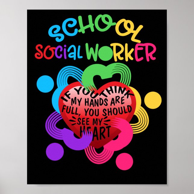 School Social Worker Heart Hand Poster (Framsidan)