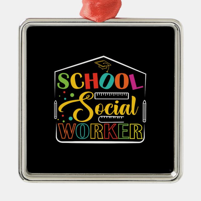 School Social Worker Julgransprydnad Metall (Framsidan)
