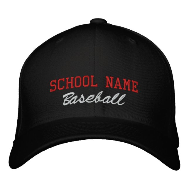 School Spirit Baseball- Embroized Hat Broderad Keps (Framsida)