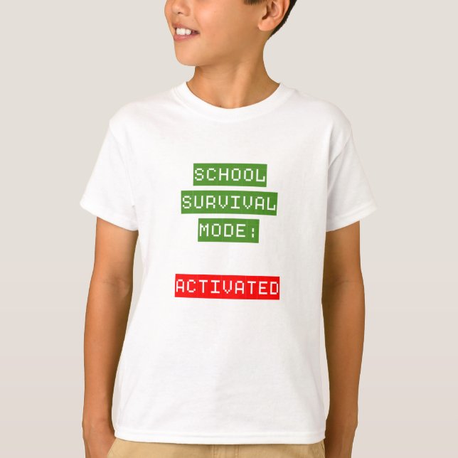 School Survival Mode | Back To School T Shirt (Framsida)