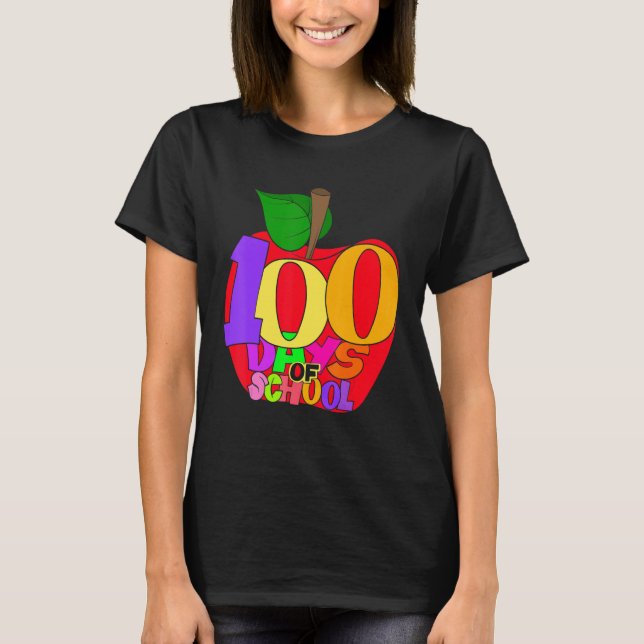 School Teacher Student Girls Boys Gift 100 Days Of T Shirt (Framsida)