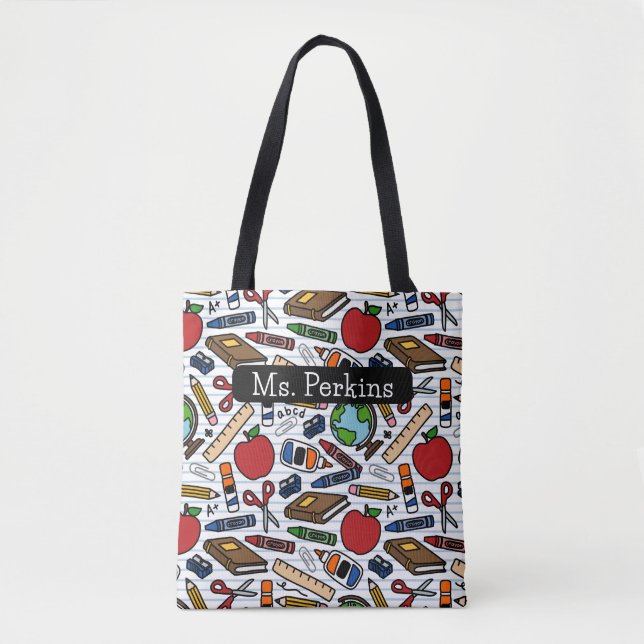 School Teacher Tote Bag Tygkasse (Framsida)