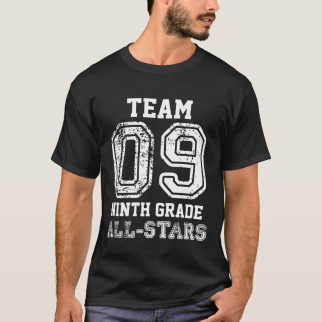 School Team 9th Grade All-Stars Sports Jersey (On  T Shirt (Framsida)