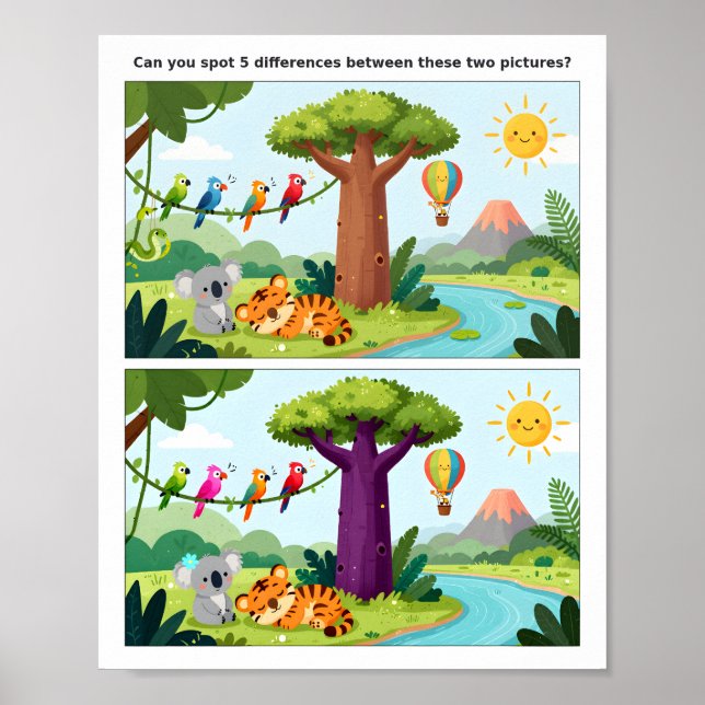 School Time Spot the Difference Poster – Education (Framsidan)