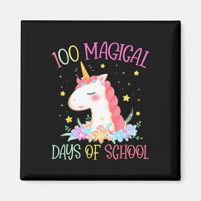 School Unicorn 100 Magic Days Girls Teach Magnet (Framsidan)