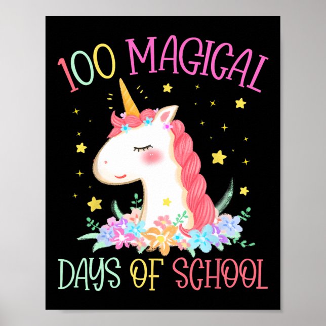 School Unicorn 100 Magic Days Girls Teach Poster (Framsidan)