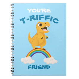School Valentines daggåva, blå dinosauaur t-rex Anteckningsbok