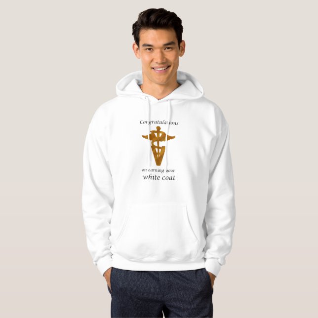 School Veterinary White Jackar Ceremony Hoodie (Hel framsida)