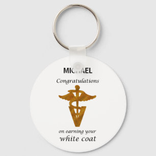 School Veterinary White Jackar Ceremony Nyckelring