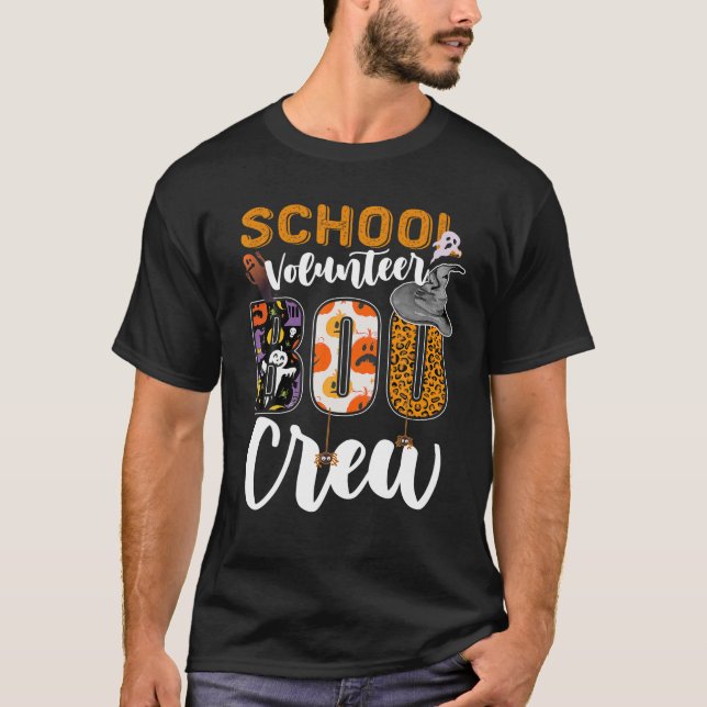 School Volunr Boo Crew Halloween Matching T Shirt (Framsida)