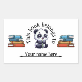 Schoolbook Namn Sticker Rektangulärt Klistermärke