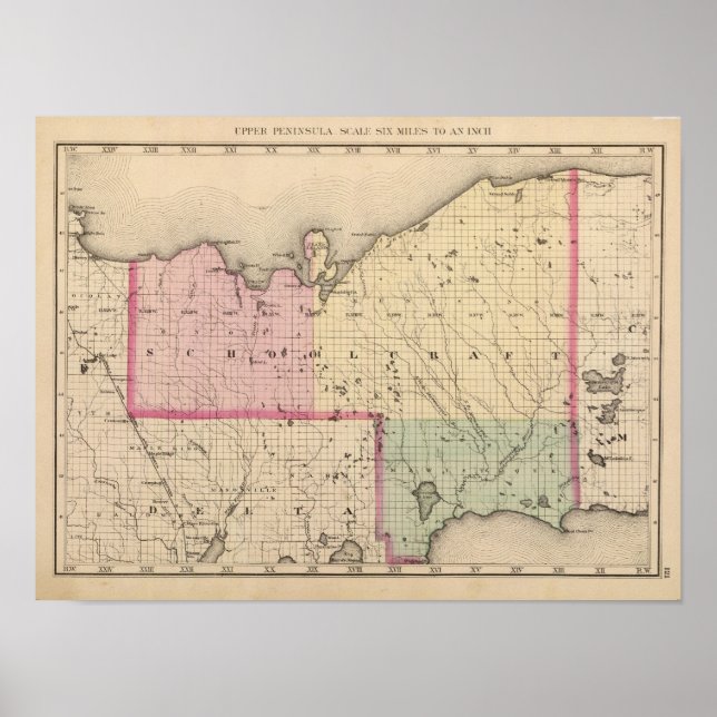 Schoolcraft County Michigan Poster (Framsidan)