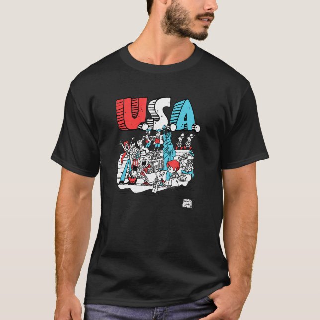 Schoolhouse Sten Usa T Shirt (Framsida)