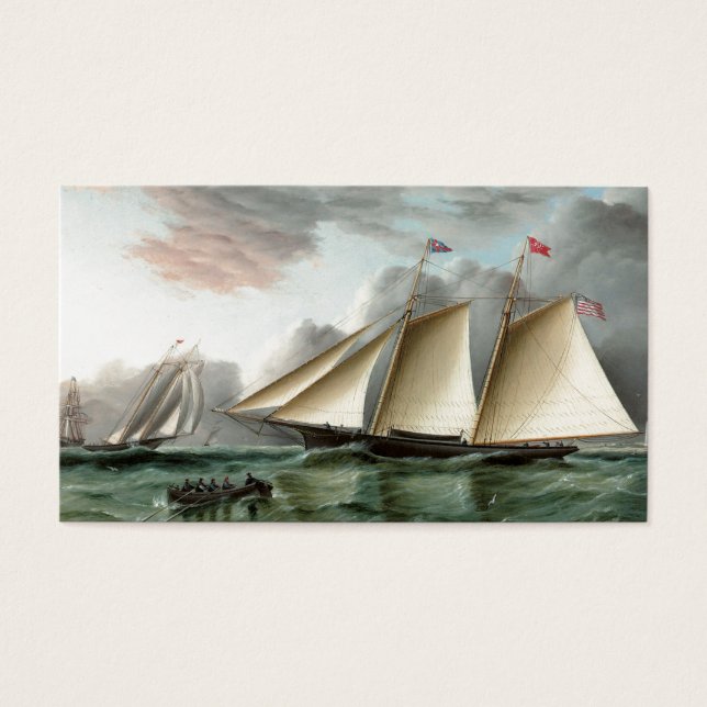 Schooner Mohawk av Sandy Krok Lighthouse Visitkort (Framsidan)