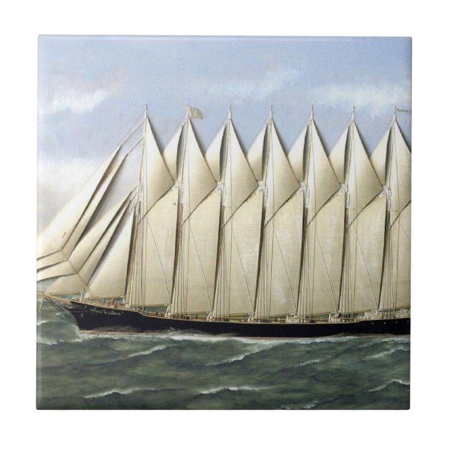 Schooner Thomas W Lawson 1900-talet Kakelplatta (Framsidan)