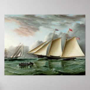 SchoonerMohawk av den sandiga krokfyren Poster