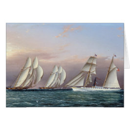 Schooners Dreadncusand Columbia 1870 Hälsningskort