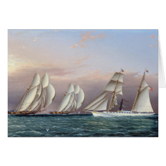 Schooners Dreadncusand Columbia 1870 Hälsningskort