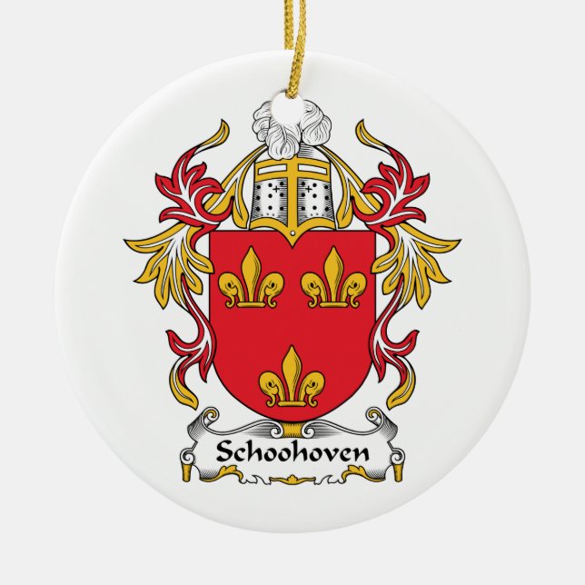Schoonhoven familjvapensköld julgransprydnad keramik (Framsidan)