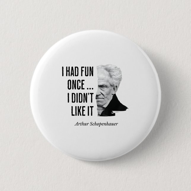 Schopenhauer-citat Roligt Filosof-uttalande  Knapp (Framsida)