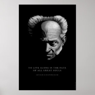 Schopenhauer-citat: Till levande Ensam Poster