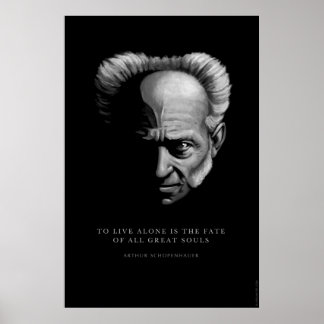 Schopenhauer-citat: Till levande Ensam Poster