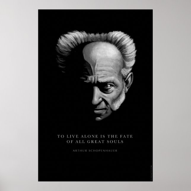 Schopenhauer-citat: Till levande Ensam Poster (Framsidan)