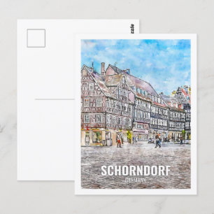 Schorndorf Tyskland Berömd Travel Ställe Watercolo Vykort