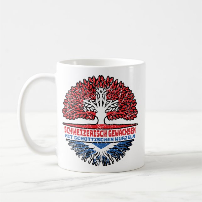 Schottland Schottisch Schweizer Schweiz Baum Kaffemugg (Vänster)