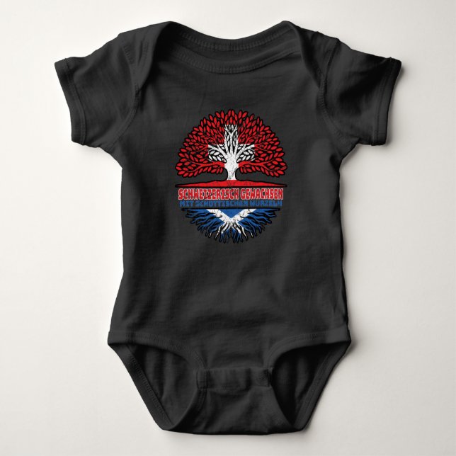 Schottland Schottisch Schweizer Schweiz Baum T Shirt (Framsida)