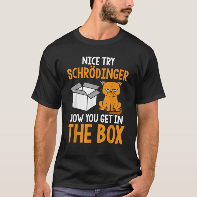 Schr dingers Cat Quantum fysics Science Funny Ner T Shirt (Framsida)