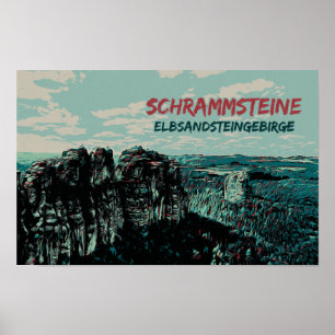 Schrammsteine, Elbe Sandstone-bergen Poster
