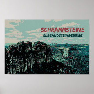 Schrammsteine, Elbe Sandstone-bergen Poster