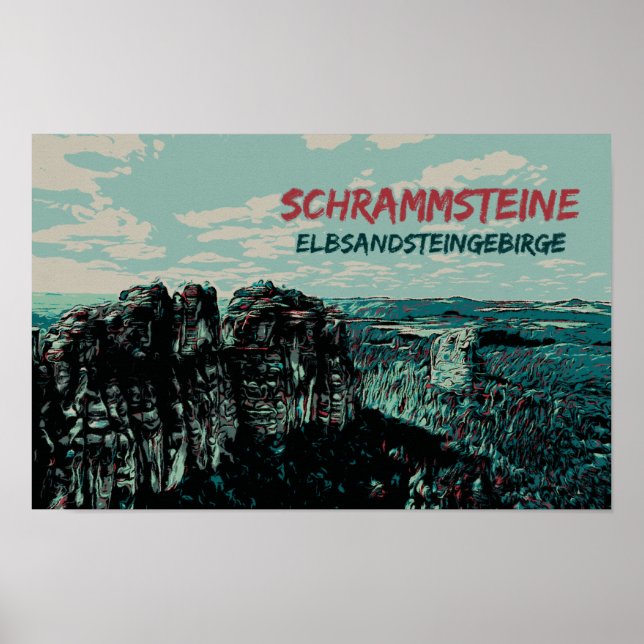 Schrammsteine, Elbe Sandstone-bergen Poster (Framsidan)