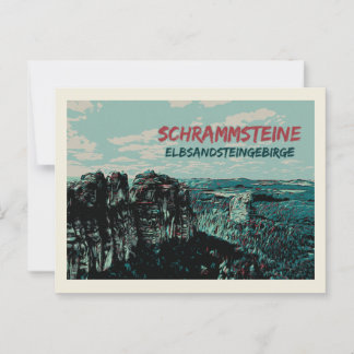 Schrammsteine, Elbe Sandstone-bergen Vykort