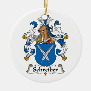 Schreiber familjvapensköld julgransprydnad keramik