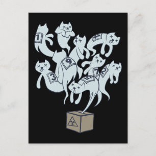 Schrödinger Cat 9 Lives Vykort