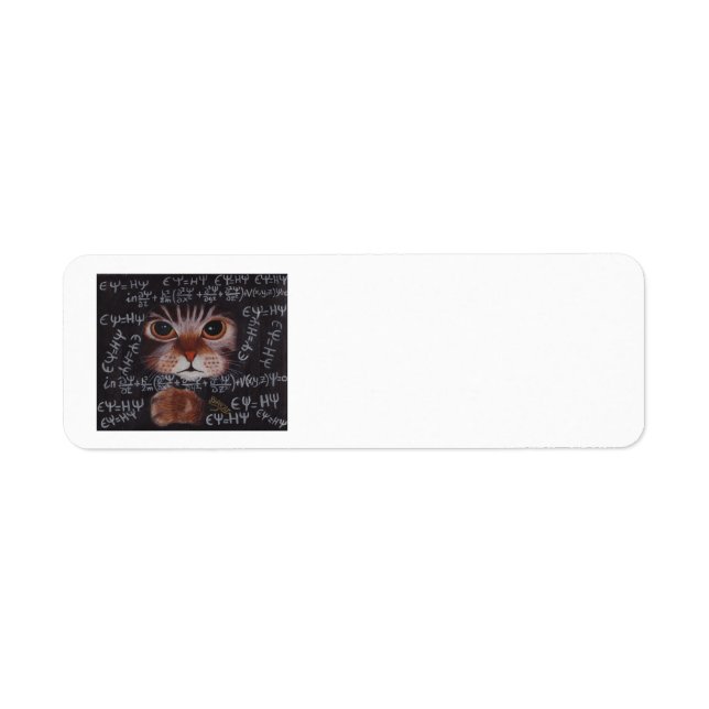 SCHRÖDINGER CAT RETURADRESS ETIKETT (Framsidan)
