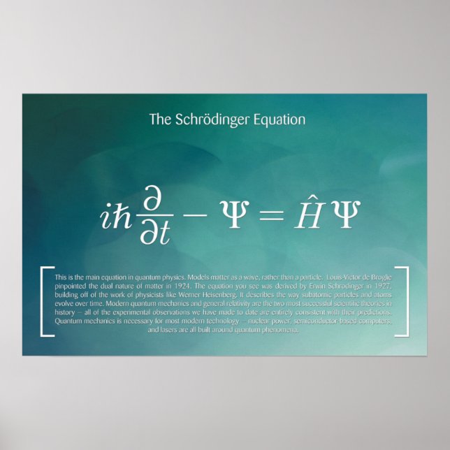 Schrödinger Ekvation - Math Poster (Framsidan)