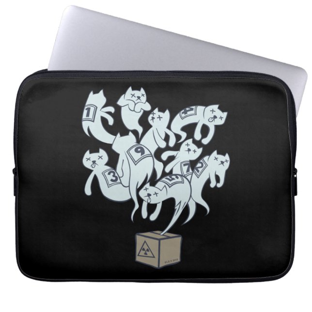 Schrödinger katt 9 liv laptop fodral (Framsidan)