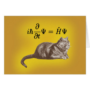 Schrodinger katt hälsningskort