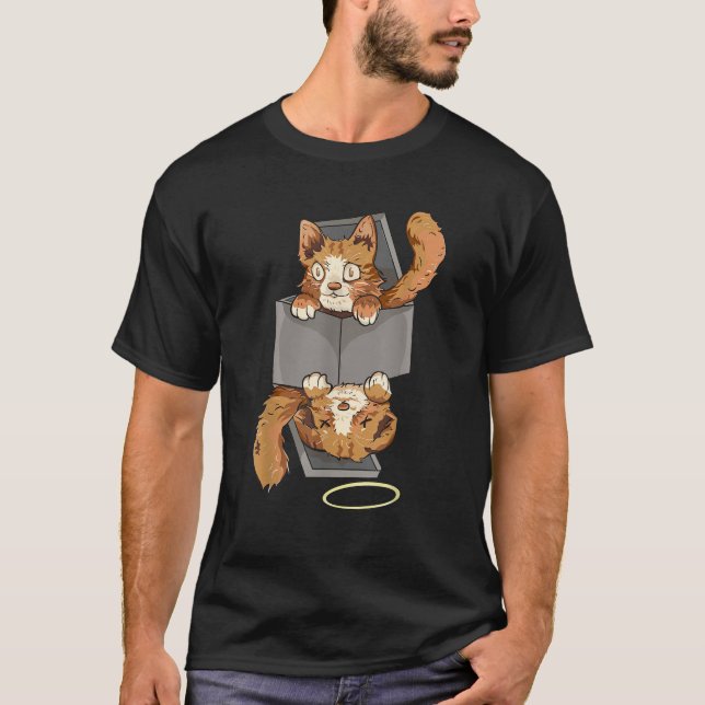 Schrodinger s Cat in a Box Funny Quantum Mechanics T Shirt (Framsida)