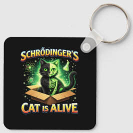 Schrödinger’s Curious Cat Nyckelring