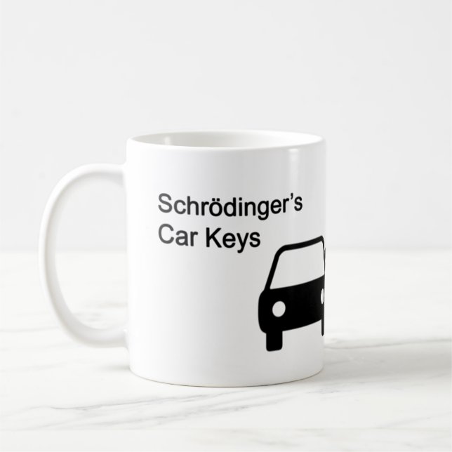 Schrodingers bil Nycklar Kaffemugg (Vänster)