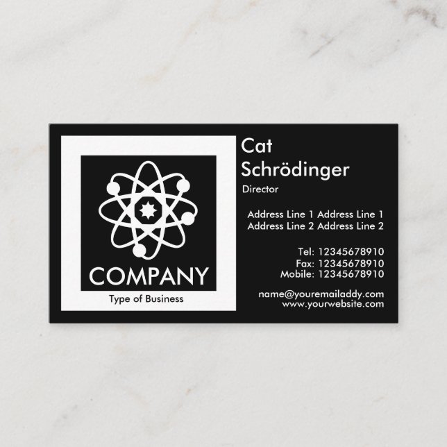 Schrödinger's Cat - Black Visitkort (Framsida)