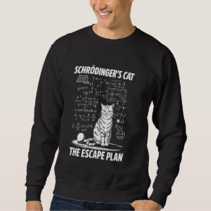 Schrödinger's Cat Escape Plan Funny Science Teache Lång Ärmad Tröja